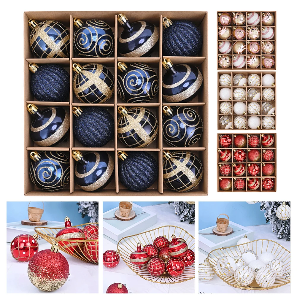 Новинка 2024 года 16 шт. 6 см красочные рождественские шары украшения рождественская