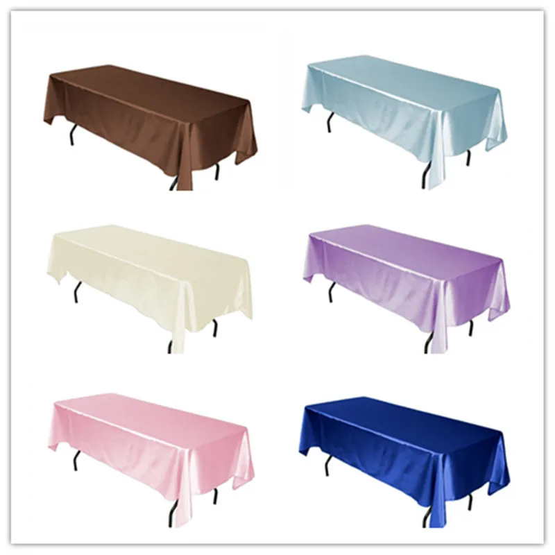 Wedding Satin Tablecloth Table Cloth Rectangle For Hotel Banquet Party Events Decoration Cover Topper table | Отзывы и видеообзор -1005003995856533