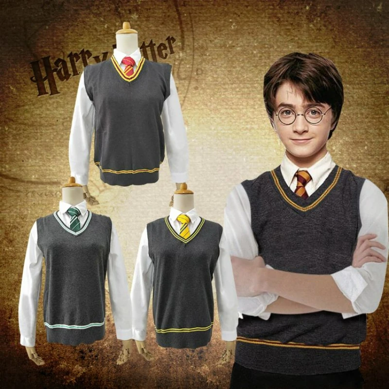 

Harries Cosplay Clothes Waistcoat Kilt T-shirt Dress Pants Potters Accessories Gryffindors Magic College Holiday Party Gifts