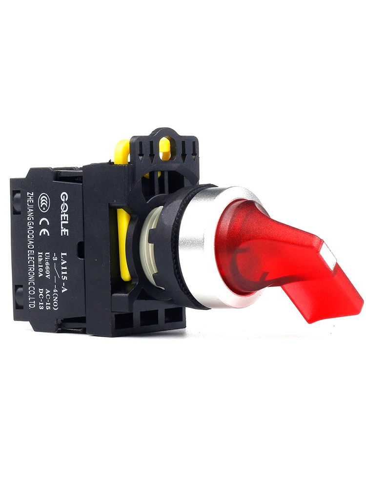 

5 PCS Push button switch Selector switch Short handle 2-Position LED Momentary IP65 1NO 1NC 1NO+1NC 2NO 2NC LA115-A2-11CXD-R31