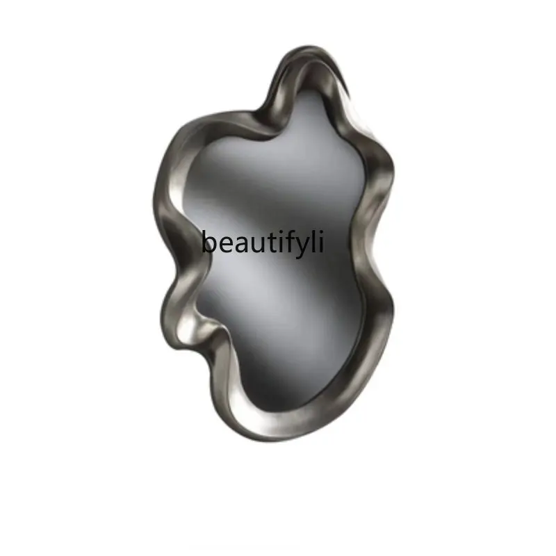 

yj Nordic Shaped Mirror Irregular Decorative Mirror Art Makeup Mirror Wall Hanging Bathroom Mirror