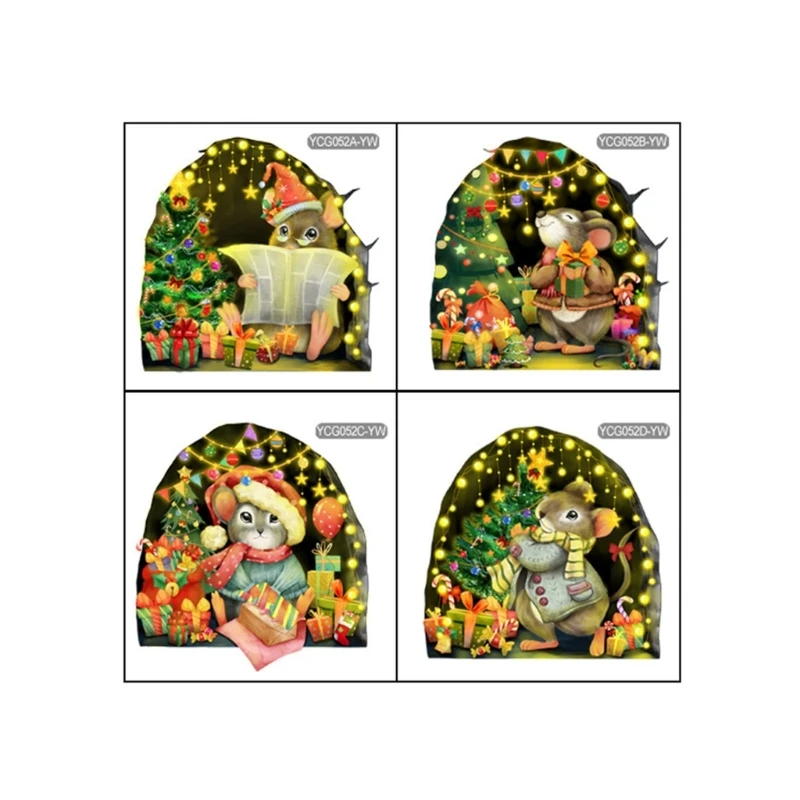 

Glow in the Dark Mouse Wall Sticker Decorative Dormitory Party Decoration