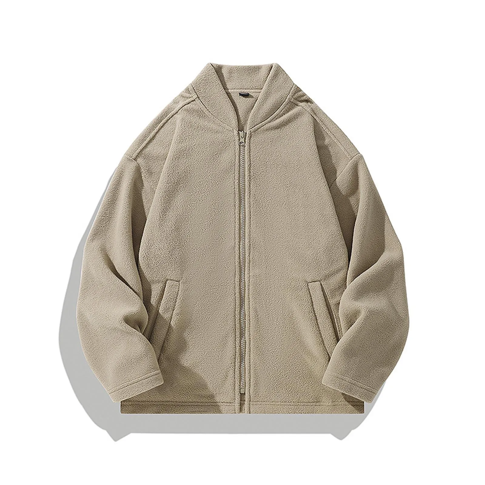 Мужская Флисовая куртка с воротником-стойкой удобная и универсальная свободная