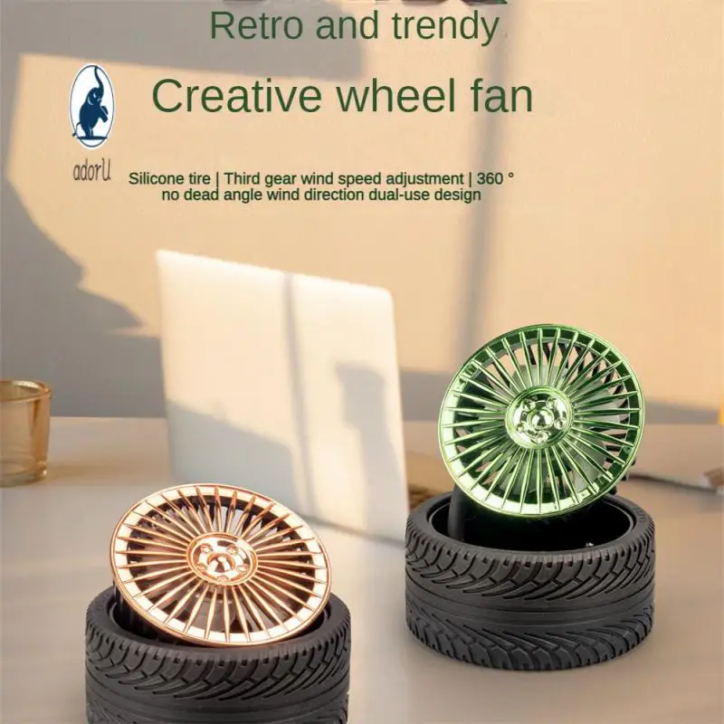 

Встроенная батарея в форме колеса автомобиля кондиционирование воздуха 360 градусов направление ветра ретро-колесо вентилятор бытовой техники воздушный охладитель