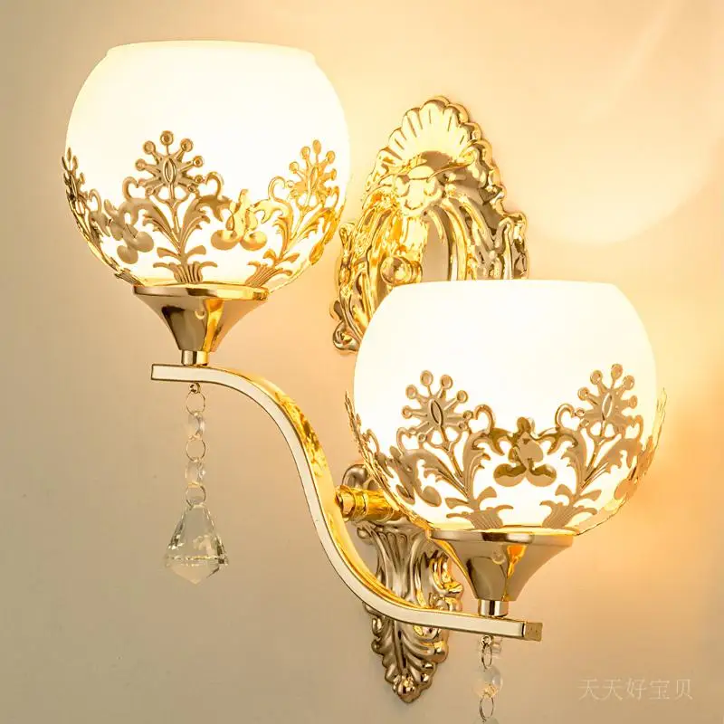 

European Led Crystal Wall Lamp Gold Living Room Sconce Bedroom Reading Lamps Corridor Stairs Light Home Decoration ZM1117