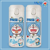 creative doraemon cartoon pure color auto cover thermos stainless steel 304 children thermos cups