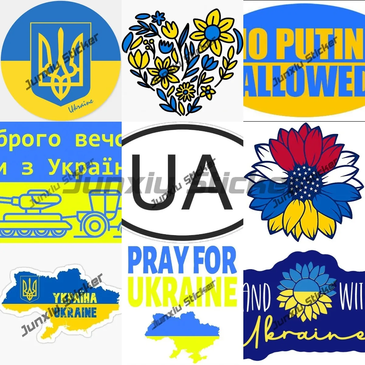 

Heart Fom Flowers Colors of Ukraine Sticker Ukrainian UA Flag and Map of Ukraine Sticker Vinyl Decals for Car Suv Truck Bumper