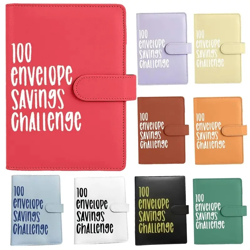 

100 Envelopes Challenge Binder Cash Notebook Budget Binder Simple and Fun Way To Save $5050 Money 25 Inner Pages + 1 Number Page