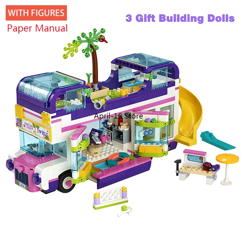

Funny Star Livi's House Building Car bus Compatible Friend For Girls Figures Bricks Educational Toys Childre Gifts For Kids