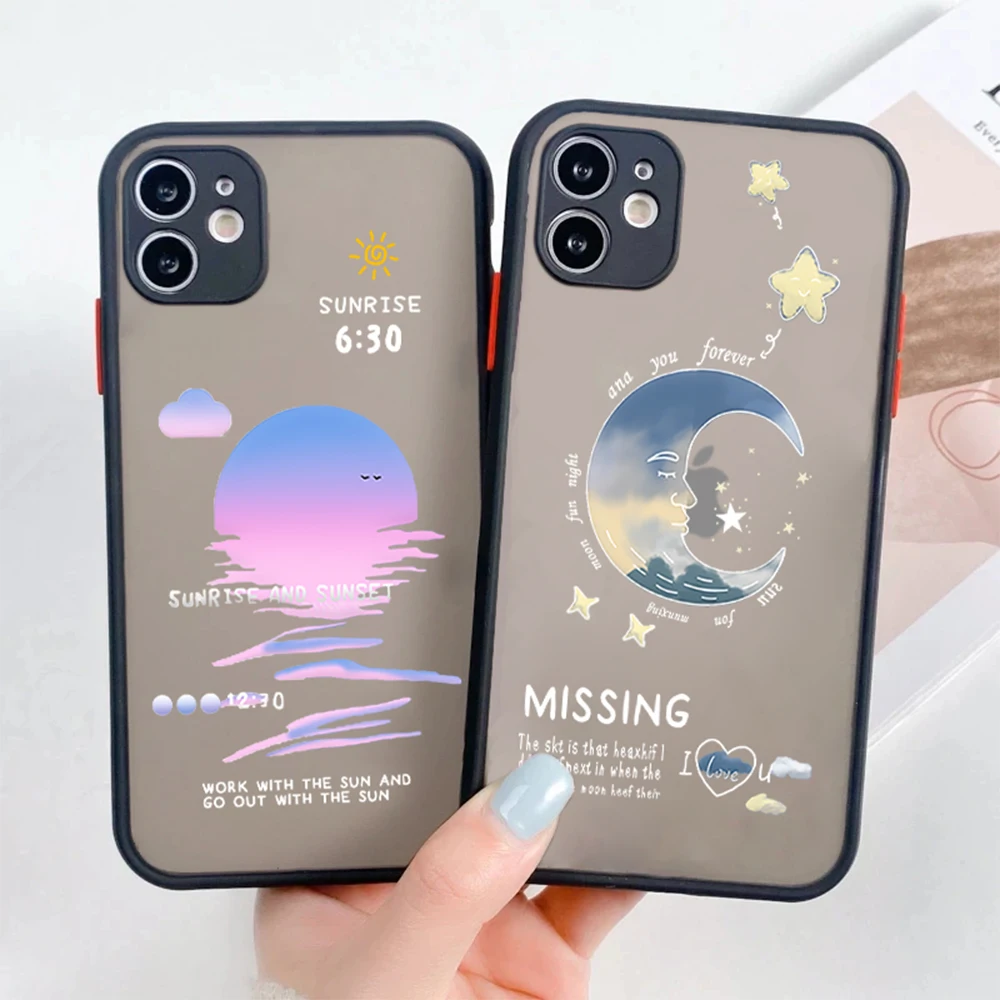 

Phone Case For iPhone 14 Plus 12 ProMax Cartoon Moon Cases For iPhone 13 Mini 11Pro 7 8 7Plus XR XS Max Hard Back Coque Cover