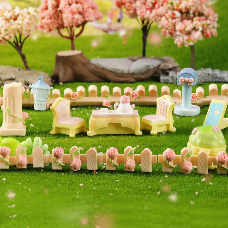 Милая мультяшная садовая полимерная миниатюрная фигурка орнамент креативное