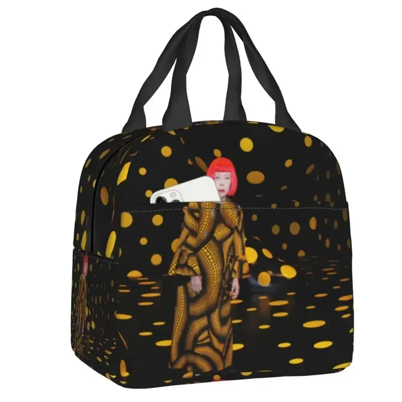 Крутая изолированная сумка-тоут для ланча Yayoi Kusama в горошек теплая Термосумка