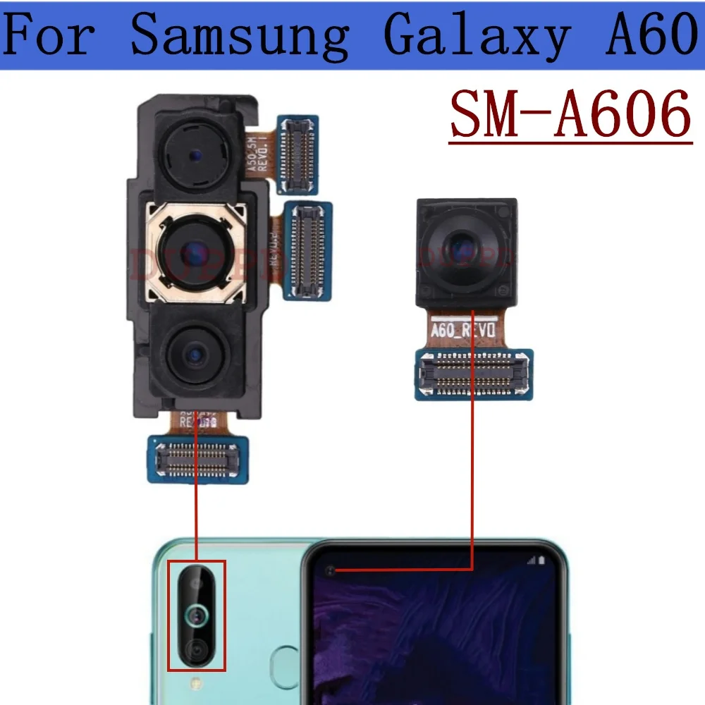 

Rear Front Camera For Samsung Galaxy A60 SM-A606F A606Y Original Frontal Selfie Wide Depth Backside Back Camera Module Spare