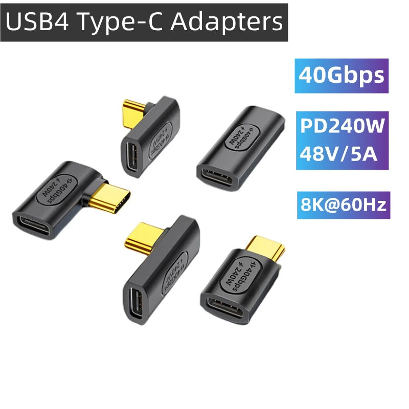 

USB4 Thunderbolt3 40Gbps Type-C Male to Female Extension Adapter 8K60Hz 240W PD Fast Charging for Macbook Laptop PC Switch Quest