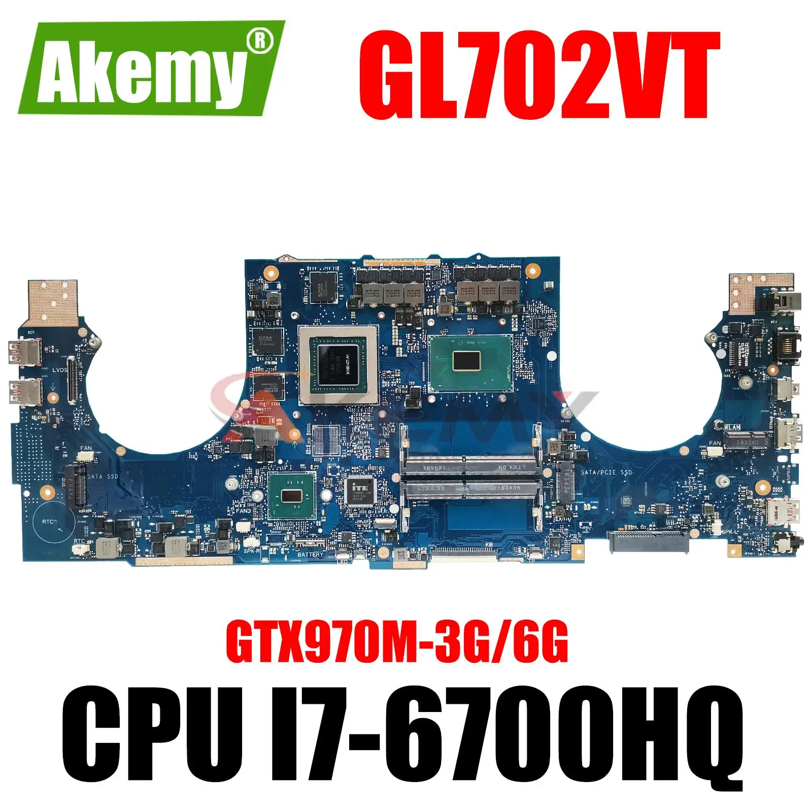 Материнская плата GL702VT для ASUS ROG Strix для ноутбука S7VT S7V GL702 GL702V, материнская плата для ноутбука GTX970M 3G/6G, тест 100% ОК