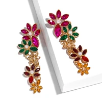 luomiss fine charm earrings rainbow multicolor zircon pearl flower shape personalize womens earrings beautiful jewelry