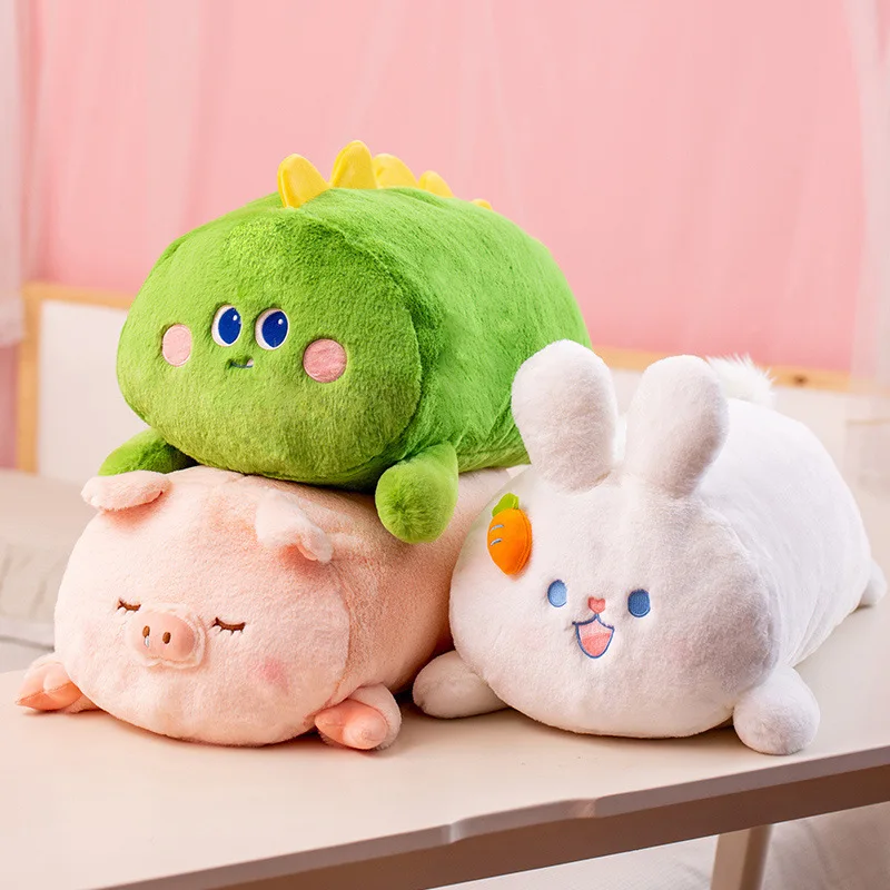 

Симпатичная короткая пушистая длинная плюшевая подушка, мягкая динозавр, большой белый кролик, розовый свинья, плюшевая игрушка, подушка дл...