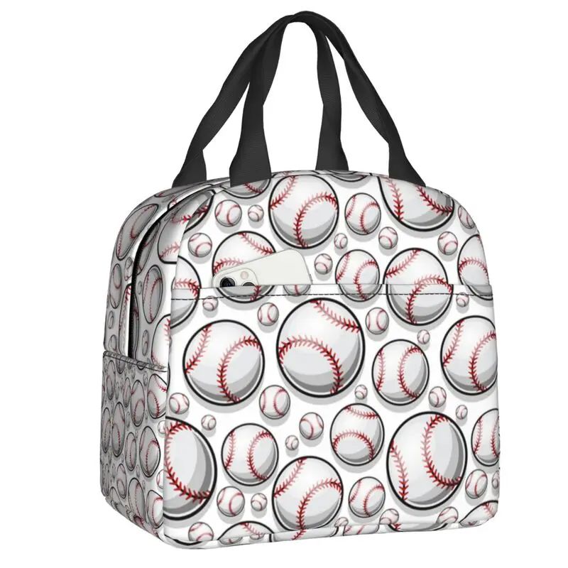 

Женский Ланч-бокс с рисунком бейсбола, герметичный термоохладитель, изолированная пищевая сумка для ланча, многоразовые сумки-тоут для пикника