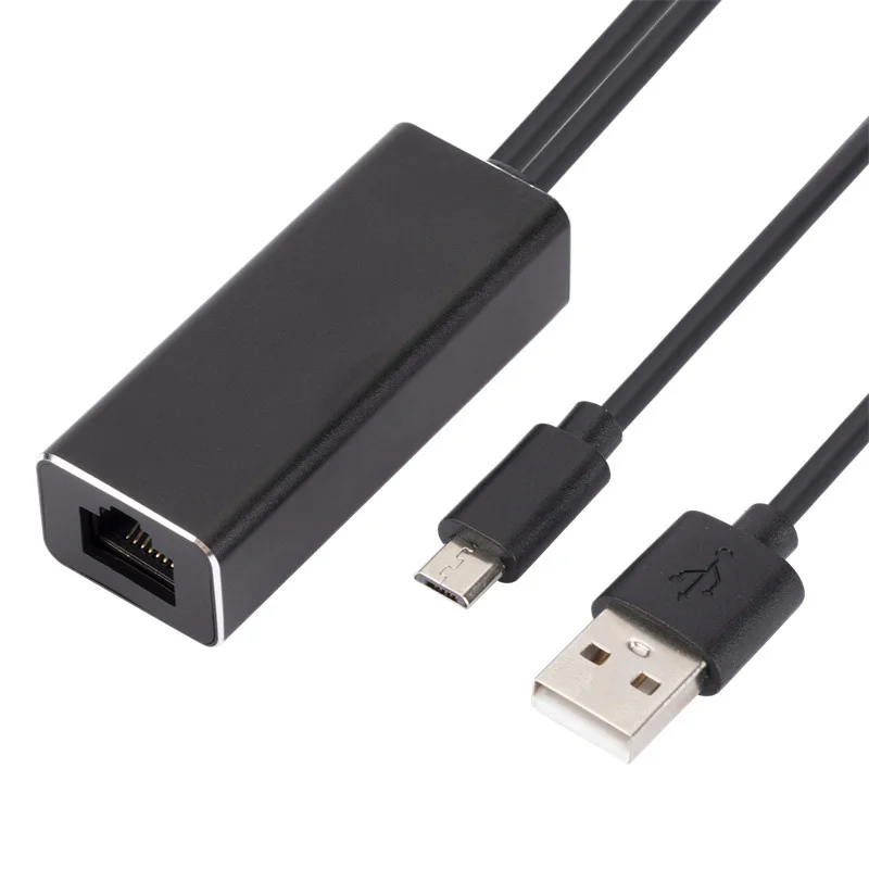 Адаптер Micro USB к RJ45 Ethernet для ТВ-приставки 480 Мбит/с сетевая карта LAN с USB-источником