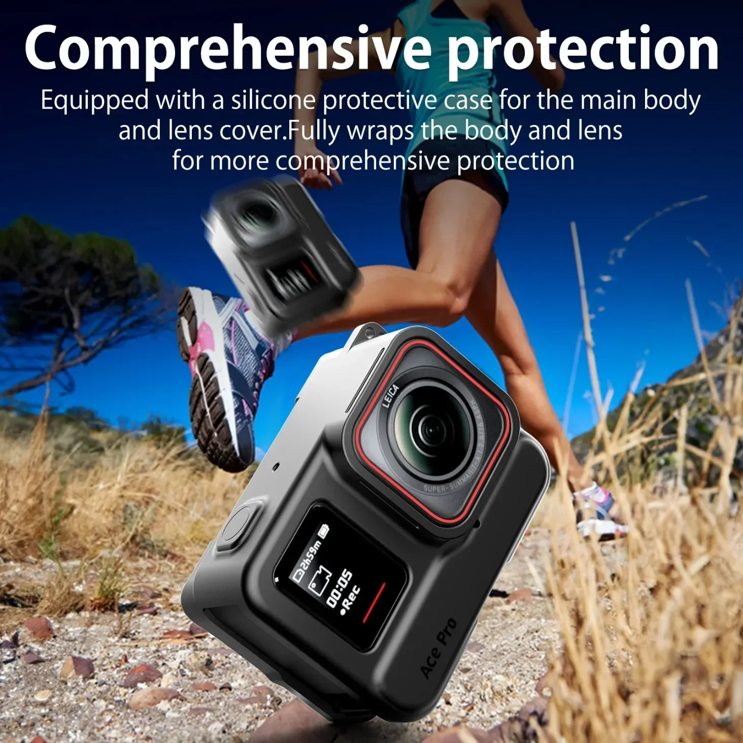 Силиконовый чехол для спортивной камеры VRIG защитный клетка с крышкой объектива