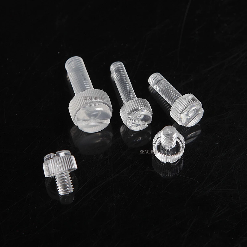 

1000PCS M4*6/8/10/12/16/20/30MM ANTI RUSTED Transparent Acrylic Knurl Hand Screw Clear Computer Used Slotted Screw