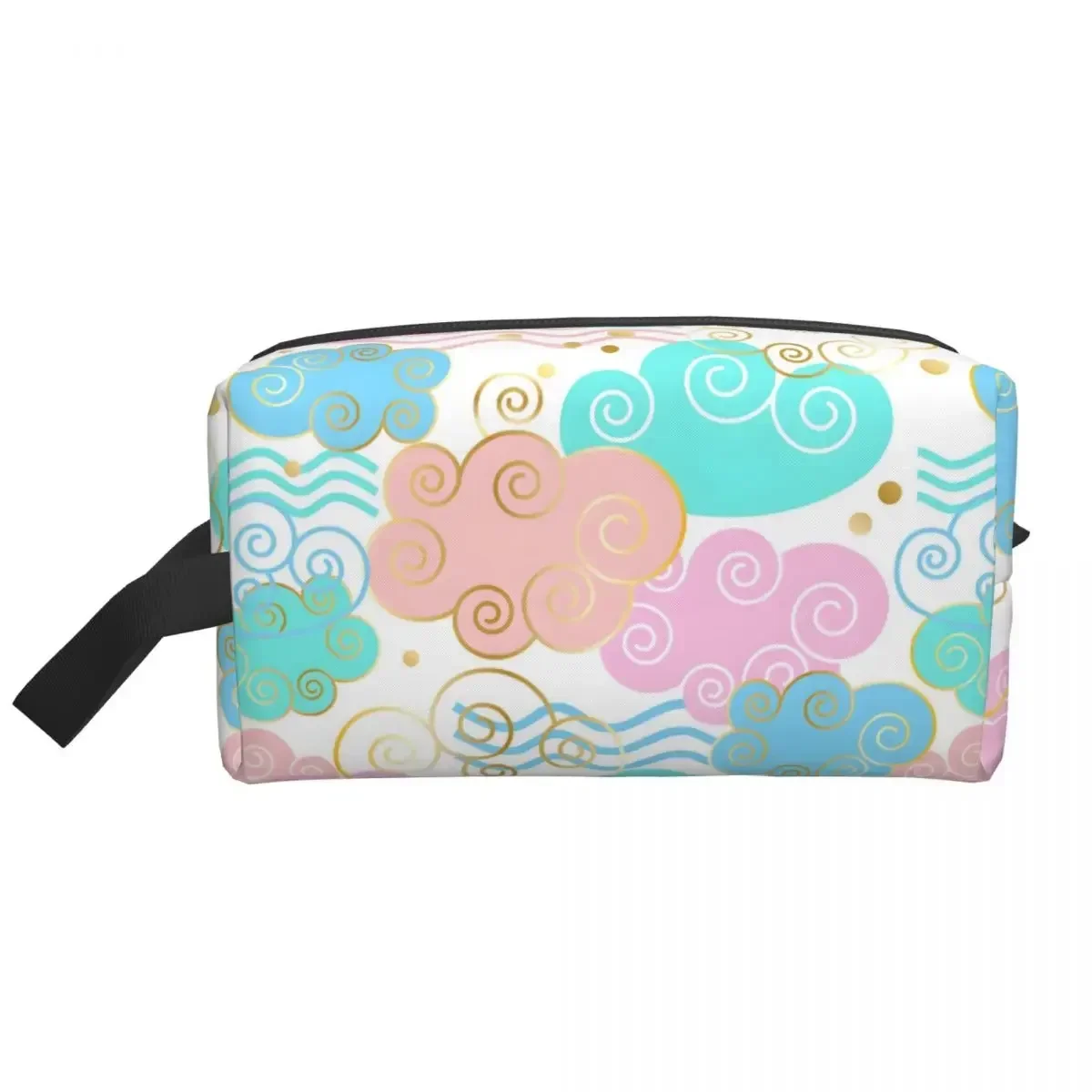 Облачный узор с золотым узором косметичка женский дорожный косметический