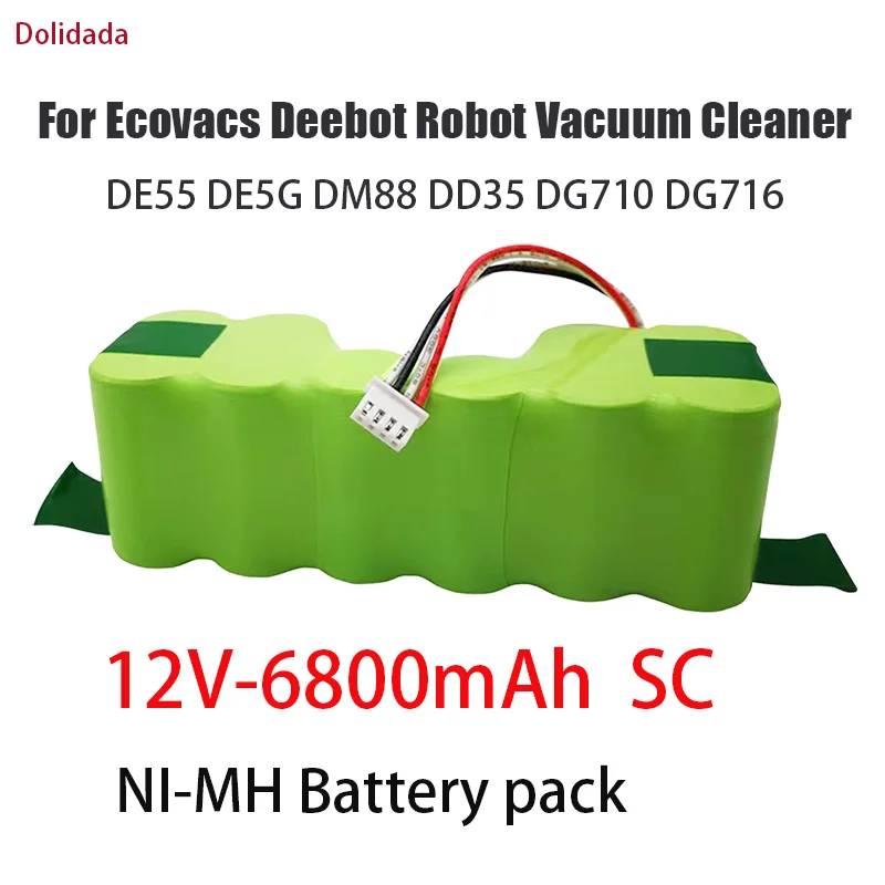 

Комплект для робота-пылесоса Ecovacs Deebot DE55 DE5G DM88 DD35 DG710 DG716, 12 В, 6800 мАч