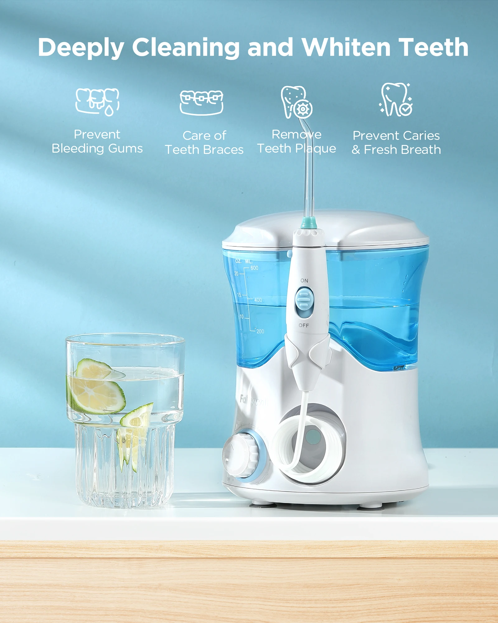 Ирригатор полости рта Fairywill для всей семьи Электрический Стоматологический 600 мл