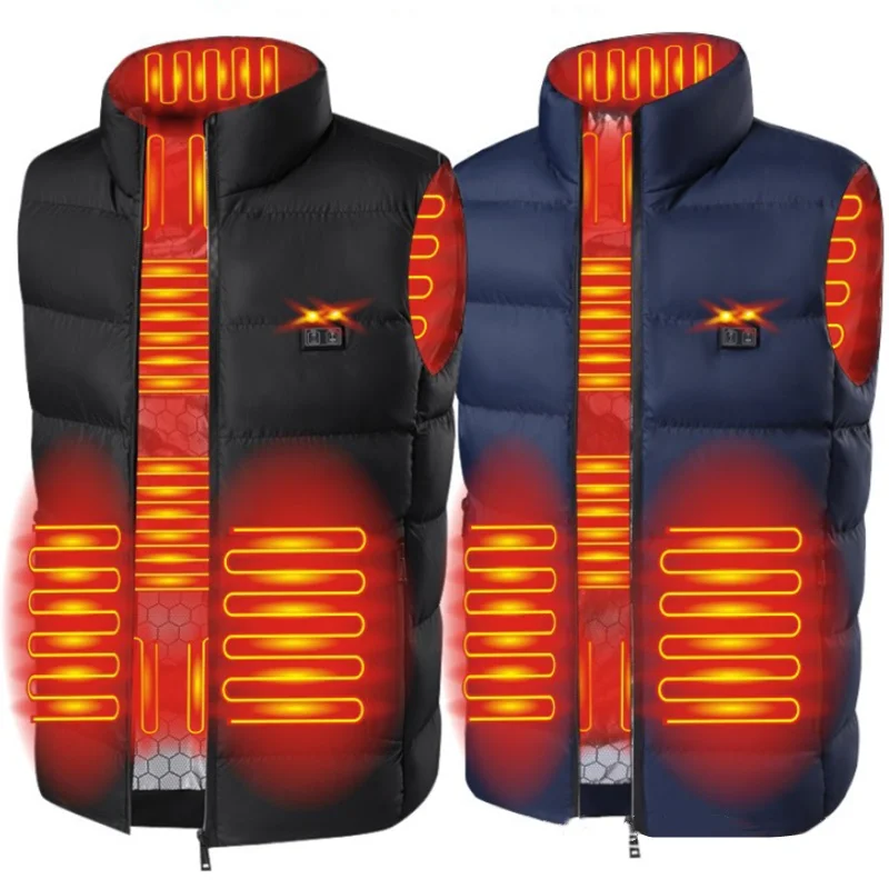 

9 Areas Heated Vest Jacket USB Men Winter Electrically Heated Thermal Waistcoat for Hunting Hiking Warm Hunting Jacket