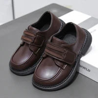 boys dress shoes for party wedding shows autumn 2022 black school shoes britain style kids fashion leather shoes flat boat shoes