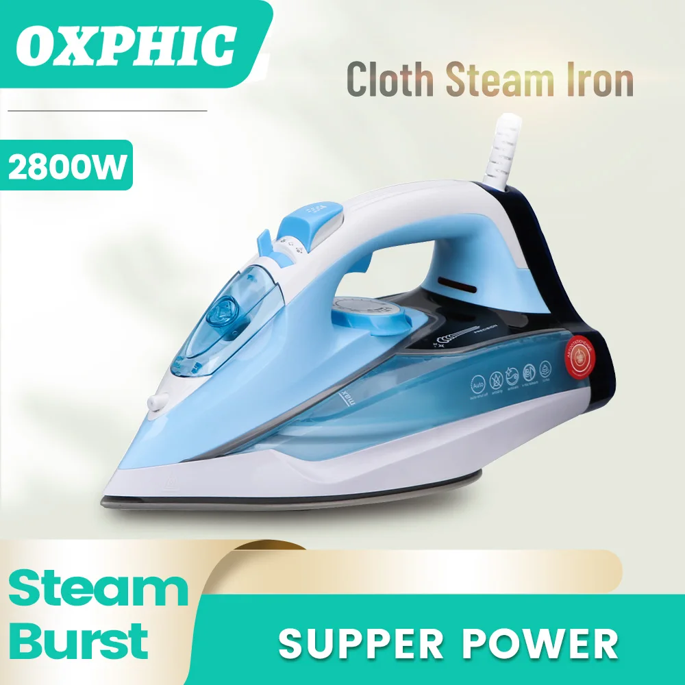 OXPHIC 2800W Supper Power Steam Iron for Cloth With Self-Clean Vertical Steam Iron for Clothes Household Cloth Ironing For Home
