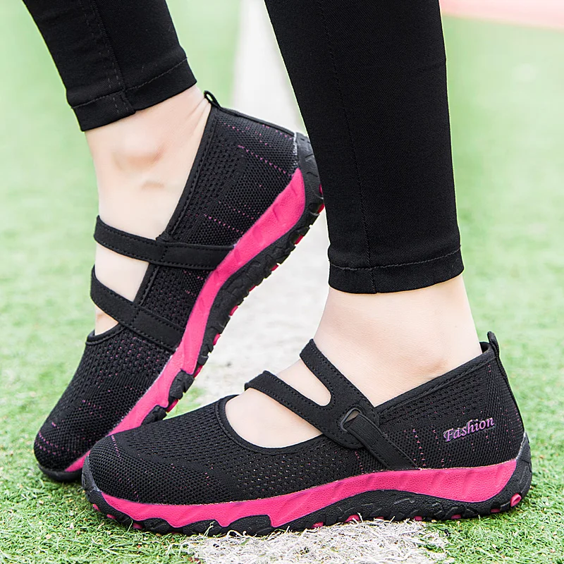 

Women Sneakers Summer Shoes Breathable Ladies Shoes Round Toe Hoop & Loop Comfortable Ladies Shoe Brand Fabric Casual Solid