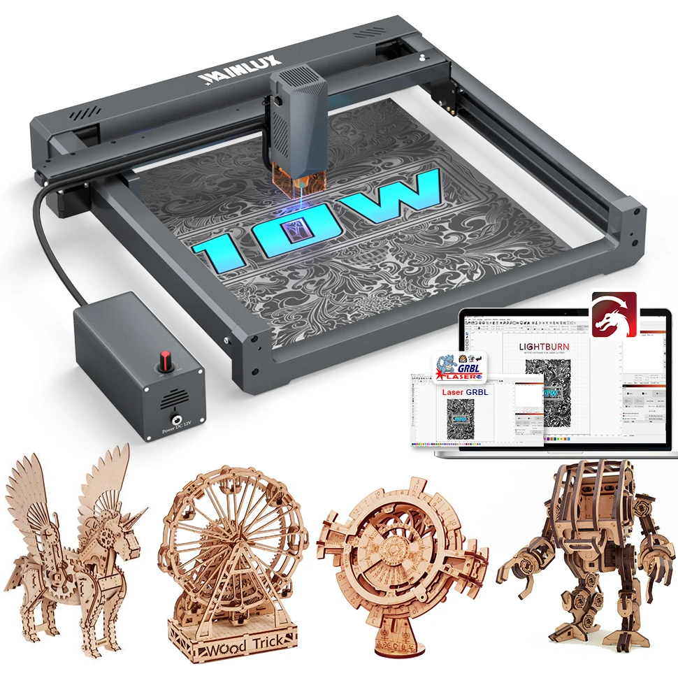 WAINLUX L6 APP Control Laser Engraver Portable 80W Laser Engraving Cutting Machine With Air Assit Kit Support Metal/Wood/Acrylic