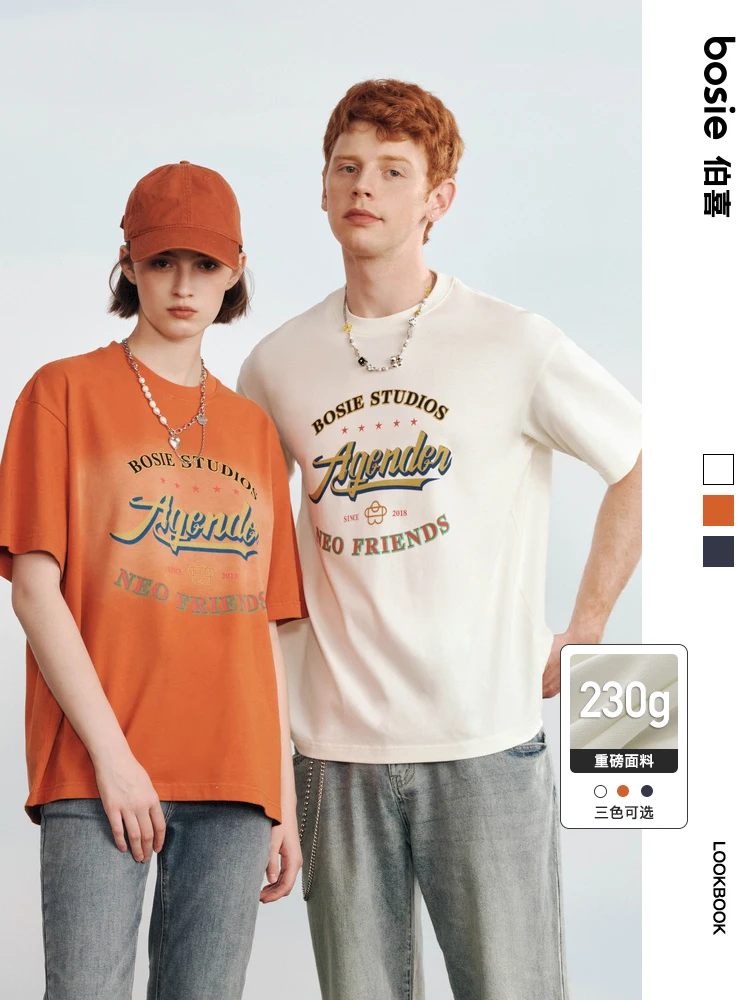 [Order Note Size Color Required for Exchange] Bosie2023 Summer New Short sleeve T-shirt Men's Print