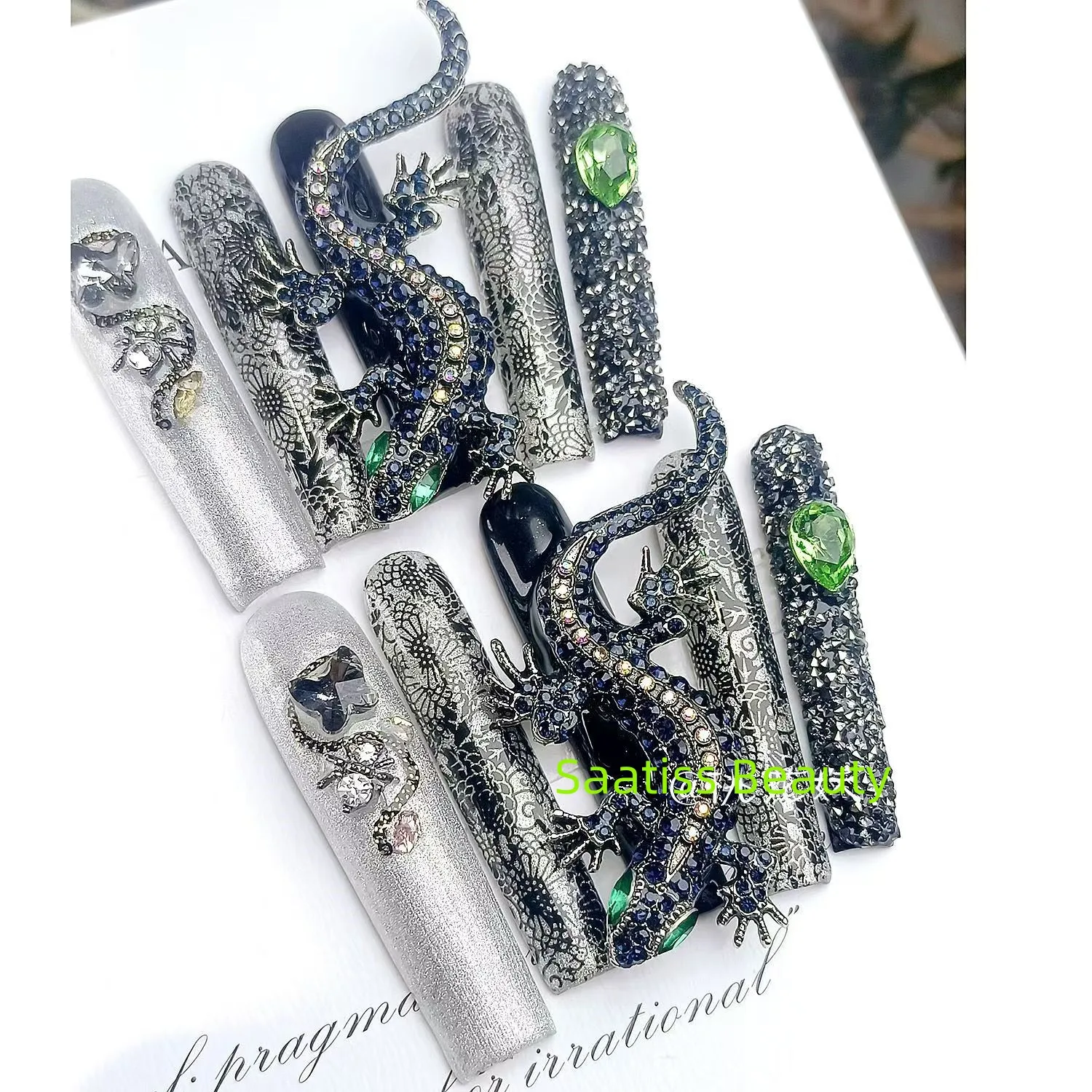 Uniqeue ручной работы Маникюр Сделай Сам сверхдлинный оригинальный