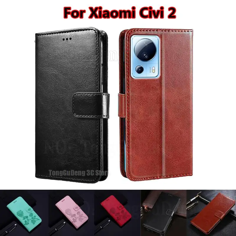 

Leather Case For Carcasa Xiaomi Civi 3 Funda Coque Wallet Flip Phone Cover For Capa Xiaomi Civi 2 1S Civi2 Book Stand Case Etui