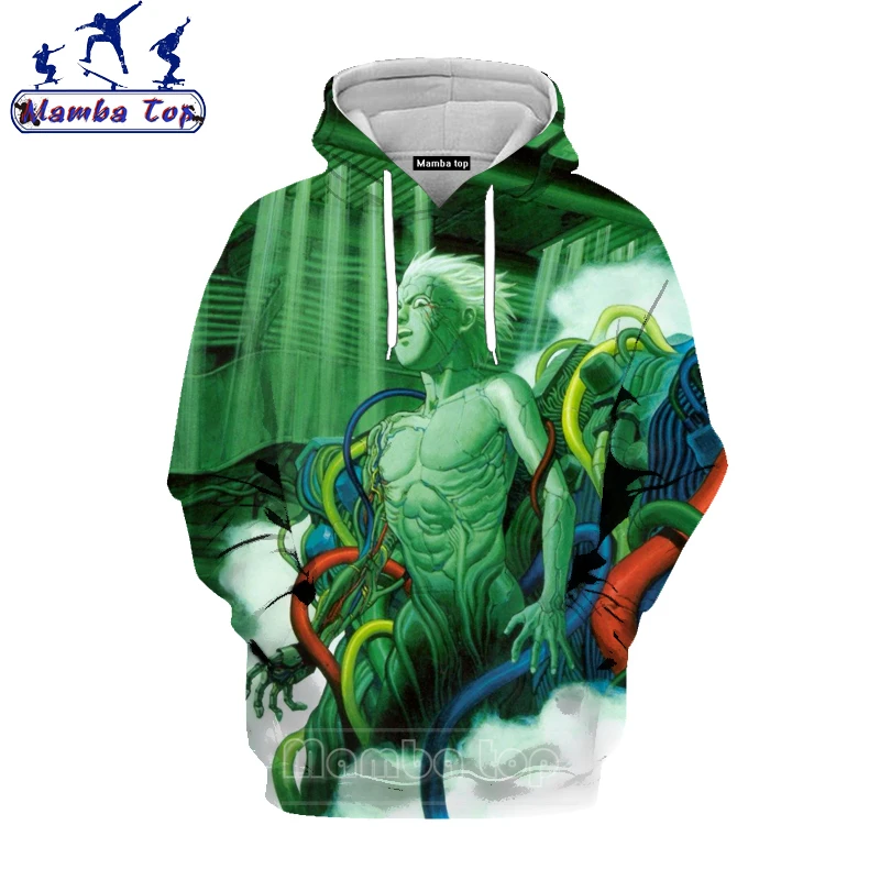 

Топ Mamba, Мужская одежда, толстовки AKIRA, Женская толстовка, Детская рубашка с капюшоном, толстовка с 3d-изображением анимационного фильма, модный трендовый пуловер