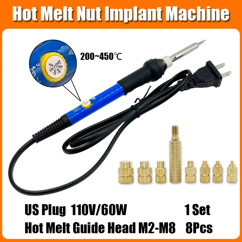 

Латунная вставка для термоплавкого типа, гайка, наконечник железа M2 M3 M4 M5 M6, встраиваемые нагревательные гайки, инструмент, паяльник для пластикового 3D-принтера