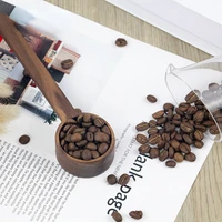 walnut coffee bean spoon solid wood long handle measuring bean spoon coffee powder quantitative spoon measuring spoon