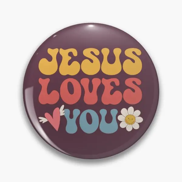 Крутой Иисус любит тебя христианский 70. Привет мягкая булавка на пуговицах