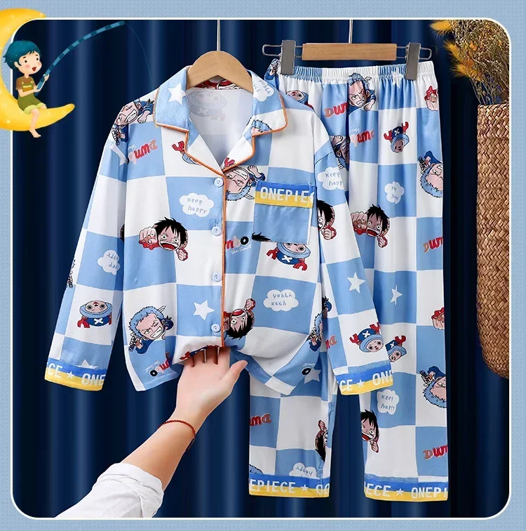 Цельная детская пижама с длинным рукавом Кардиган Тонкий секционный летний