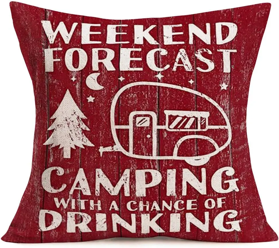 

Наволочка для кемпинга, счастливый дом, Лес, дерево, наволочка для диванной подушки, украшение, наволочка 45x45, подушка