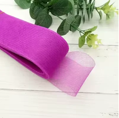 Жесткая плоская волнистая лента из кринолина для рукоделия, изготовления винтажных шляп, фасинаторов и декоративных головных уборов. (art.: 3920dd3e79eb9) - 3920dd3e79eb9