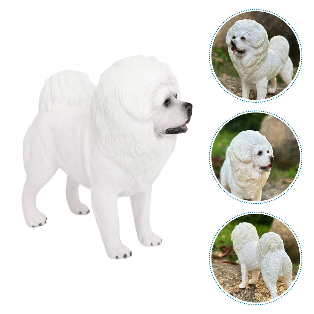 

Birthday Decoration Girl Animal Model Artificial Puppy Ornament Desktop Figurines Dog Sculpture Fake White Simulation