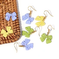 louleur 2022 new jewelry colorful korean sweet bowknot earrings for women bow fashion drop earrings jewelry gift wholesale