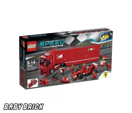 Designer LEGO Lego Speed Champions Ferrari F14 and truck skuderia (LEGO 75913) 8 + Building Blocks Construction set Bricks sets Educational toys