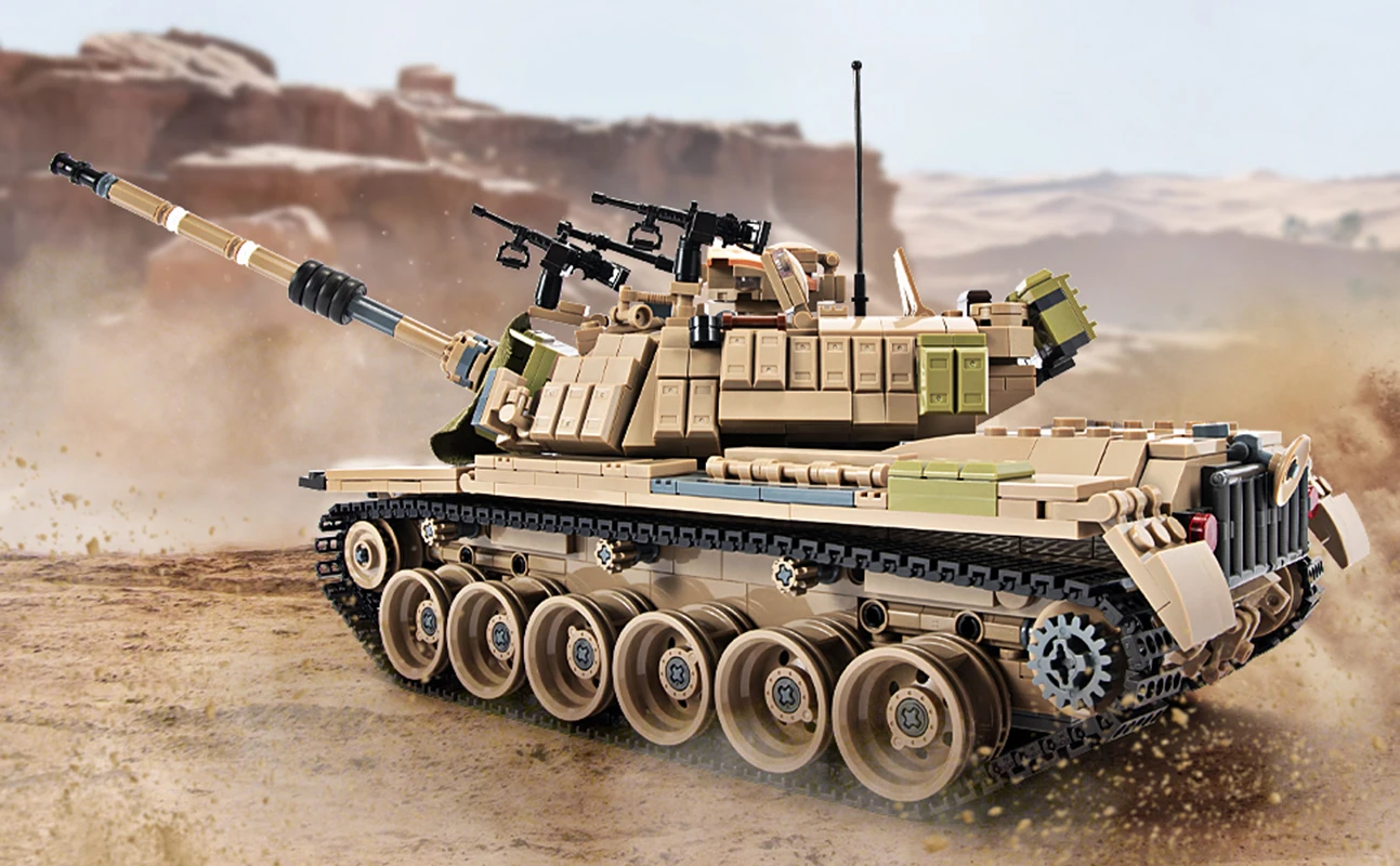 Конструктор M60 Magach Tank, 1753 шт., Вторая мировая война, Военная коллекция, историческая модель танка 6, фигурка солдата, игрушка, подарок для детей и взрослых