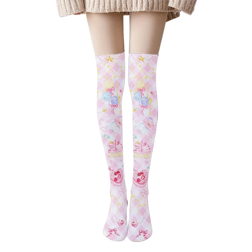 

New Cute Rabbit Strawberry Over The Knee Stockings Cartoon Cat Paw Print Lady Sexy Long Tube Thigh Stockings Girl Lolita Cosplay