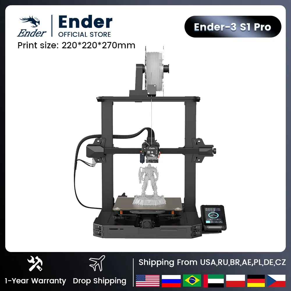 Ender-3 S1 Pro With CR Touch Automatic Bed Leveling FDM 3D Printer With 32 Bits Silent Motherboard Full-Metal Dual-Gear Extruder