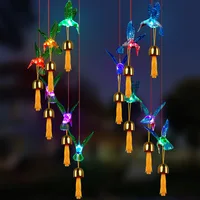 Solar Luminous Wind Chime Bell Outdoor Light Indoor and Outdoor Decorative Color Wind Chime Light